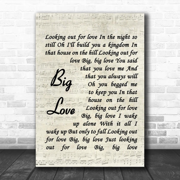 Fleetwood Mac Big Love Song Lyric Music Wall Art Print