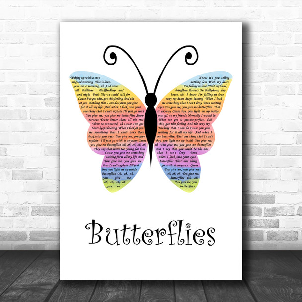 Piper Rockelle Butterflies Rainbow Butterfly Decorative Wall Art Gift Song Lyric Print