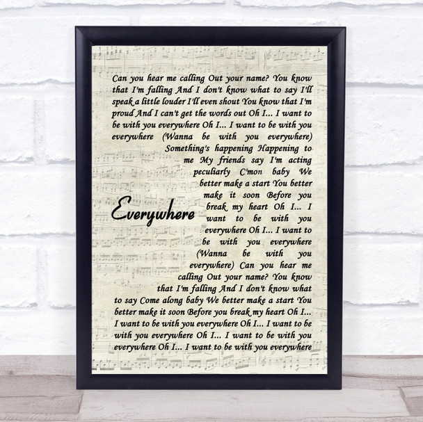 Fleetwood Mac Everywhere Song Lyric Music Wall Art Print