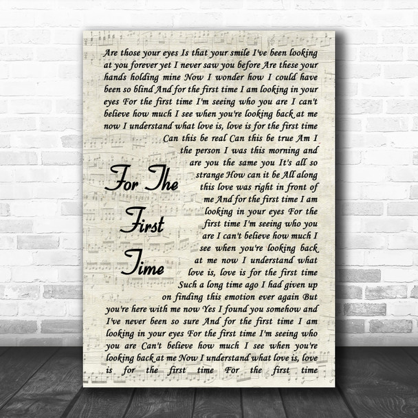 Rod Stewart For The First Time Vintage Script Song Lyric Music Wall Art Print
