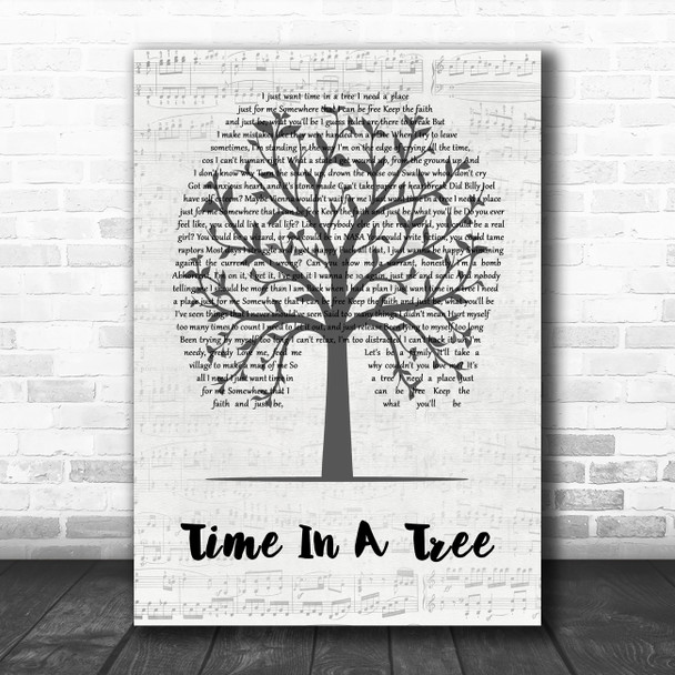 Raleigh Ritchie Time In A Tree Music Script Tree Decorative Wall Art Gift Song Lyric Print