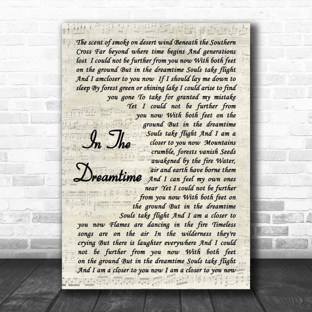 Ralph McTell In the Dreamtime Vintage Script Decorative Wall Art Gift Song Lyric Print