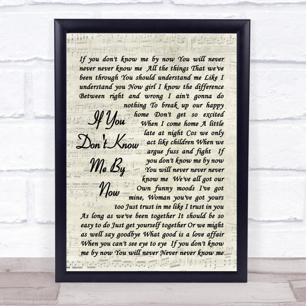 Simply Red If You Don't Know Me By Vintage Script Song Lyric Music Wall Art Print