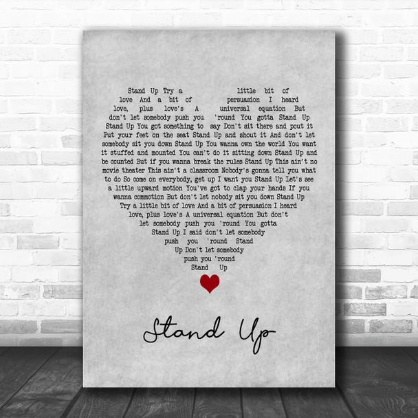 Rick Springfield Stand Up Grey Heart Decorative Wall Art Gift Song Lyric Print