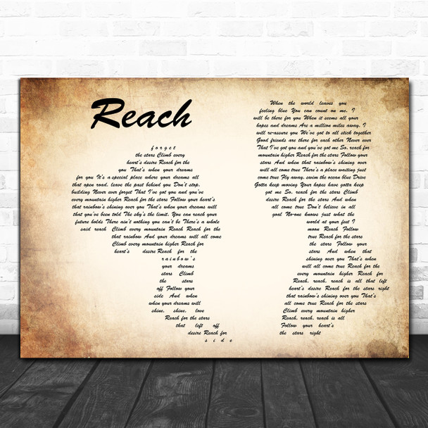 S Club 7 Reach Man Lady Couple Decorative Wall Art Gift Song Lyric Print