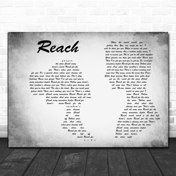 S Club 7 Reach Man Lady Couple Grey Decorative Wall Art Gift Song Lyric Print