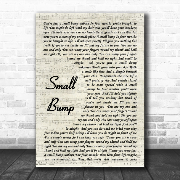 Ed Sheeran Small Bump Song Lyric Music Wall Art Print