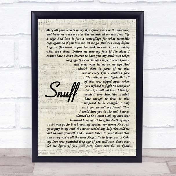Slipknot Snuff Vintage Script Song Lyric Music Wall Art Print Slipknot Snuff Vintage Script Song Lyric Music Wall Art Print