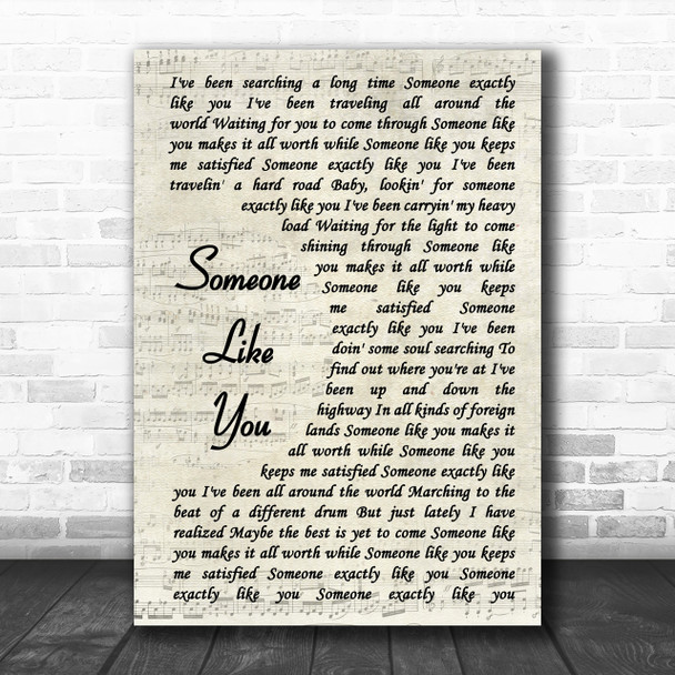 Van Morrison Someone Like You Song Lyric Vintage Script Music Wall Art Print