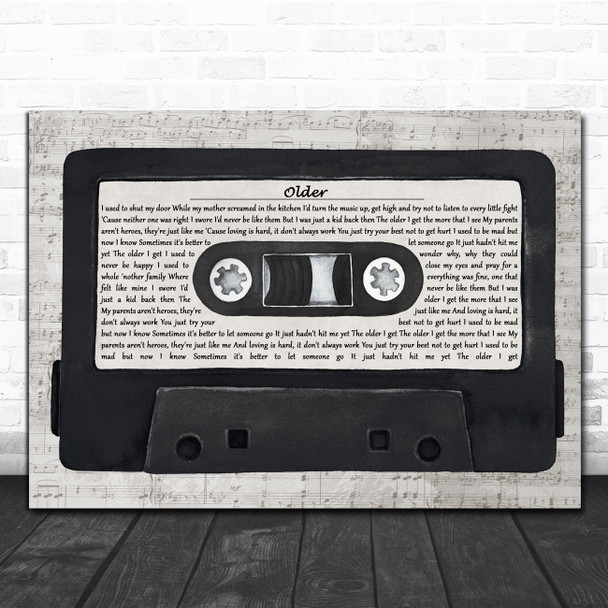 Sasha Sloan Older Music Script Cassette Tape Decorative Wall Art Gift Song Lyric Print