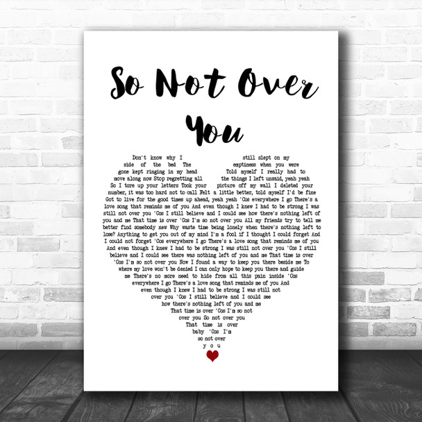 Simply Red So Not Over You White Heart Decorative Wall Art Gift Song Lyric Print