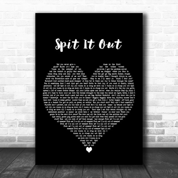 Slipknot Spit It Out Black Heart Decorative Wall Art Gift Song Lyric Print