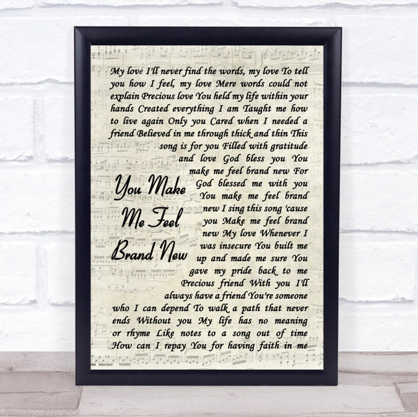 Simply Red You Make Me Feel Brand New Vintage Script Song Lyric Music Wall Art Print