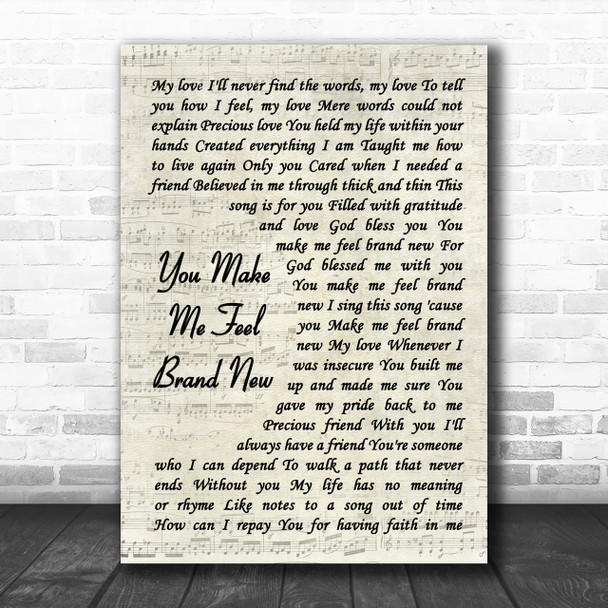 Simply Red You Make Me Feel Brand New Vintage Script Song Lyric Music Wall Art Print