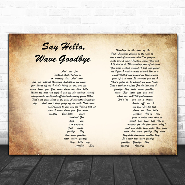 Soft Cell Say Hello, Wave Goodbye Man Lady Couple Decorative Gift Song Lyric Print