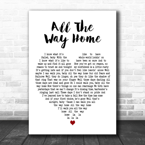 Southside Johnny & The Asbury Jukes All The Way Home White Heart Wall Art Gift Song Lyric Print Southside Johnny & The Asbury Jukes All The Way Home White Heart Wall Art Gift Song Lyric Print