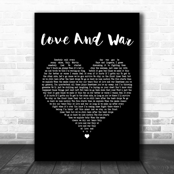 Tamar Braxton Love And War Black Heart Decorative Wall Art Gift Song Lyric Print