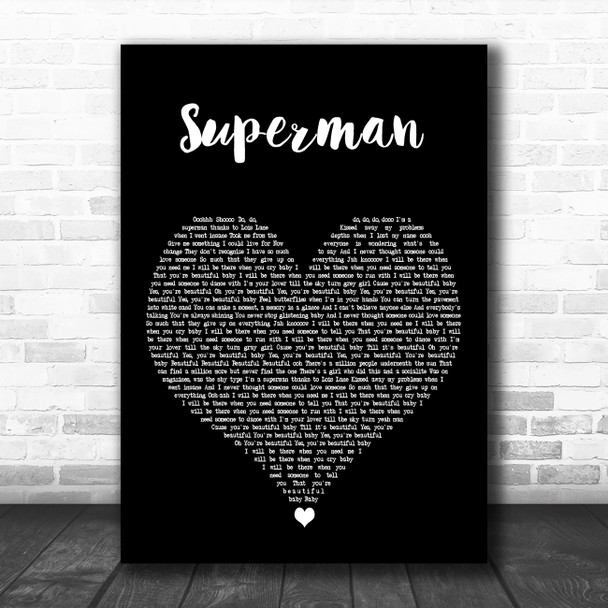 Tarrus Riley Superman Black Heart Decorative Wall Art Gift Song Lyric Print