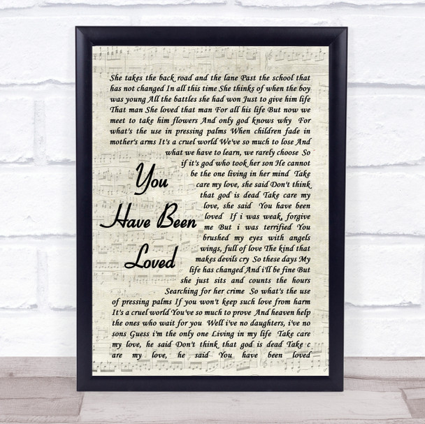 George Michael You Have Been Loved Vintage Script Song Lyric Music Wall Art Print