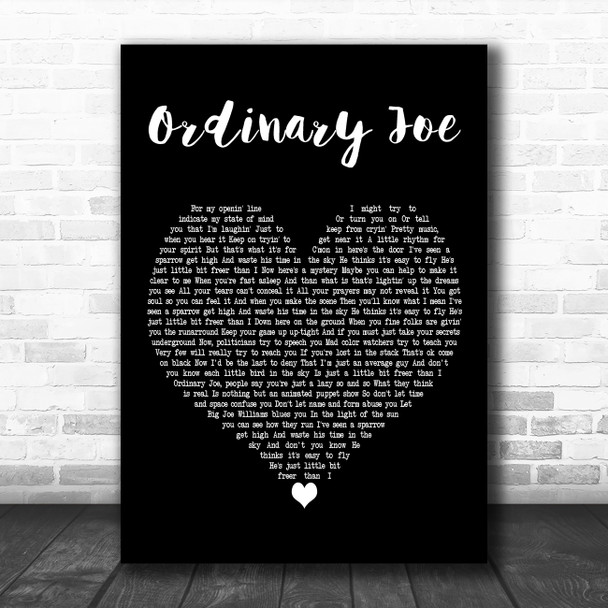 Terry Callier Ordinary Joe Black Heart Decorative Wall Art Gift Song Lyric Print