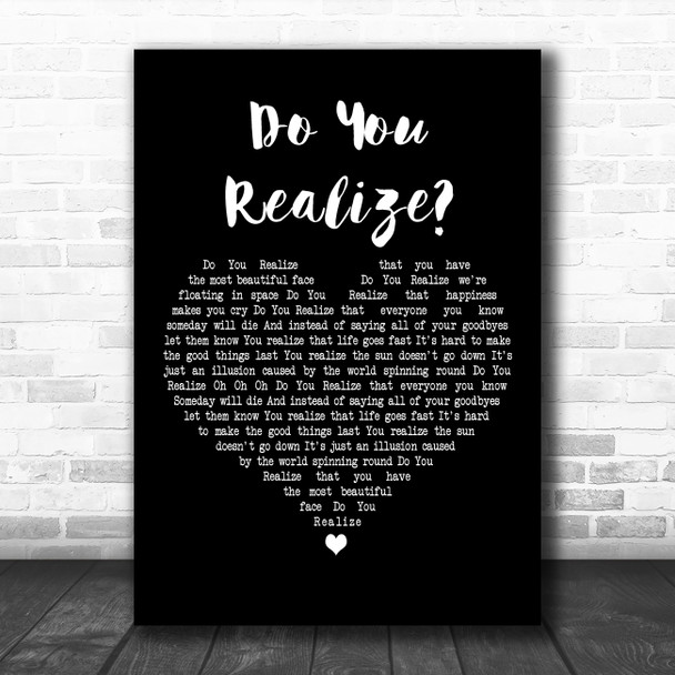 The Flaming Lips Do You Realize Black Heart Decorative Wall Art Gift Song Lyric Print