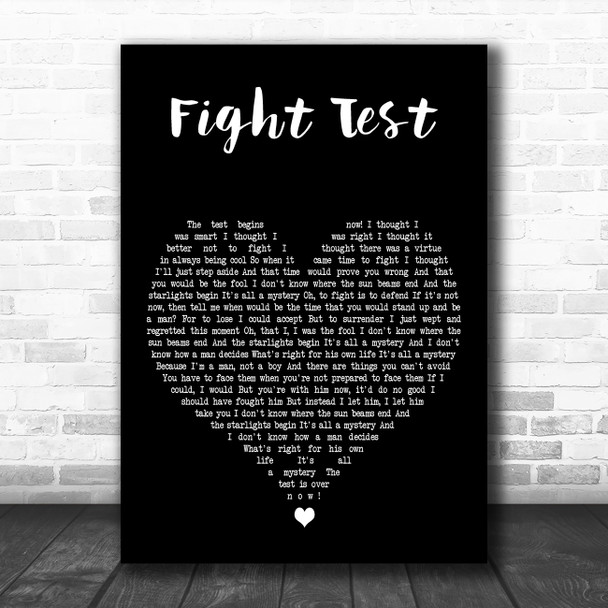 The Flaming Lips Fight Test Black Heart Decorative Wall Art Gift Song Lyric Print