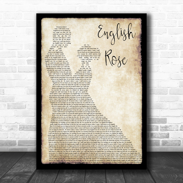 The Jam English Rose Man Lady Dancing Decorative Wall Art Gift Song Lyric Print