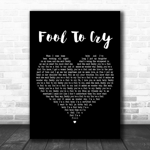 The Rolling Stones Fool To Cry Black Heart Decorative Wall Art Gift Song Lyric Print