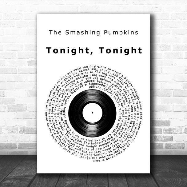 The Smashing Pumpkins Tonight, Tonight Vinyl Record Decorative Wall Art Gift Song Lyric Print