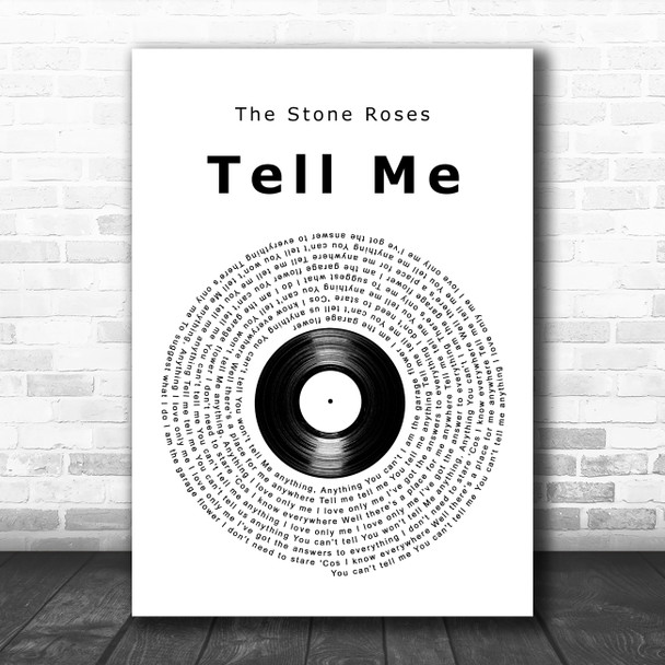 The Stone Roses Tell Me Vinyl Record Decorative Wall Art Gift Song Lyric Print