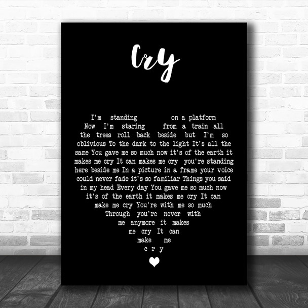 The Sundays Cry Black Heart Decorative Wall Art Gift Song Lyric Print