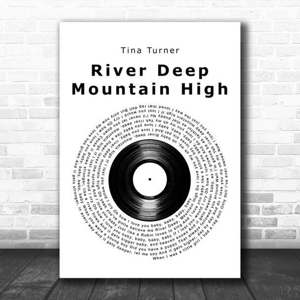 Tina Turner River Deep - Mountain High Vinyl Record Decorative Gift Song Lyric Print