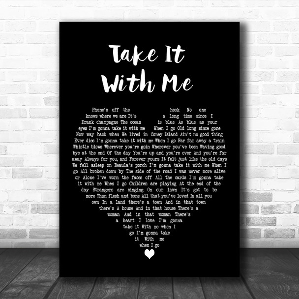 Tom Waits Take It With Me Black Heart Decorative Wall Art Gift Song Lyric Print