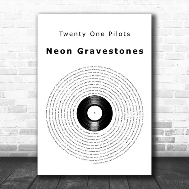Twenty One Pilots Neon Gravestones Vinyl Record Decorative Wall Art Gift Song Lyric Print