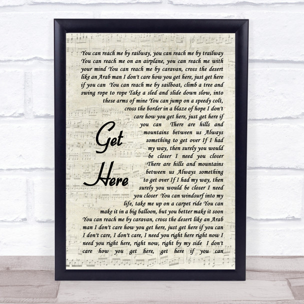 Get Here Oleta Adams Script Song Lyric Music Wall Art Print