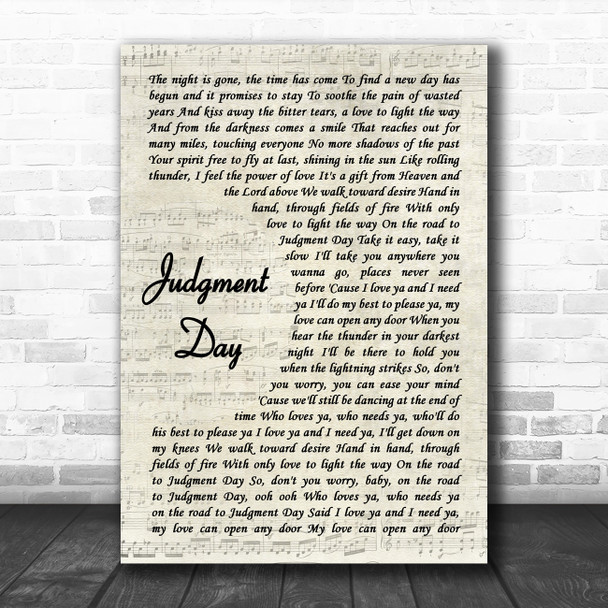 Whitesnake Judgment Day Vintage Script Decorative Wall Art Gift Song Lyric Print