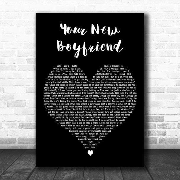 Wilbur Soot Your New Boyfriend Black Heart Decorative Wall Art Gift Song Lyric Print