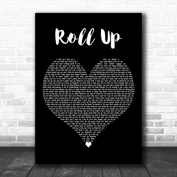 Wiz Khalifa Roll Up Black Heart Decorative Wall Art Gift Song Lyric Print