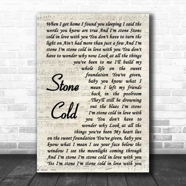 Jimmy Barnes Stone Cold Vintage Script Song Lyric Music Wall Art Print