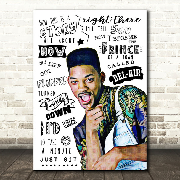 DJ Jazzy Jeff & The Fresh Prince Of Bel-Air Typography Retro Music Song Lyric Art Print