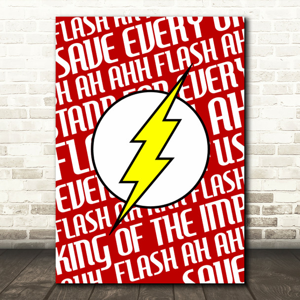 Queen Flash Lighting Bolt Music Song Lyric Wall Art Print