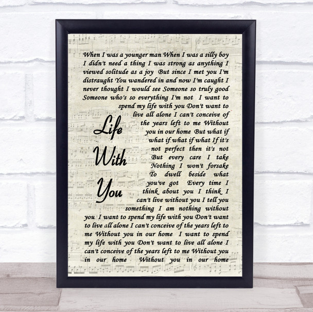 Life With You The Proclaimers Song Lyric Vintage Script Music Wall Art Print