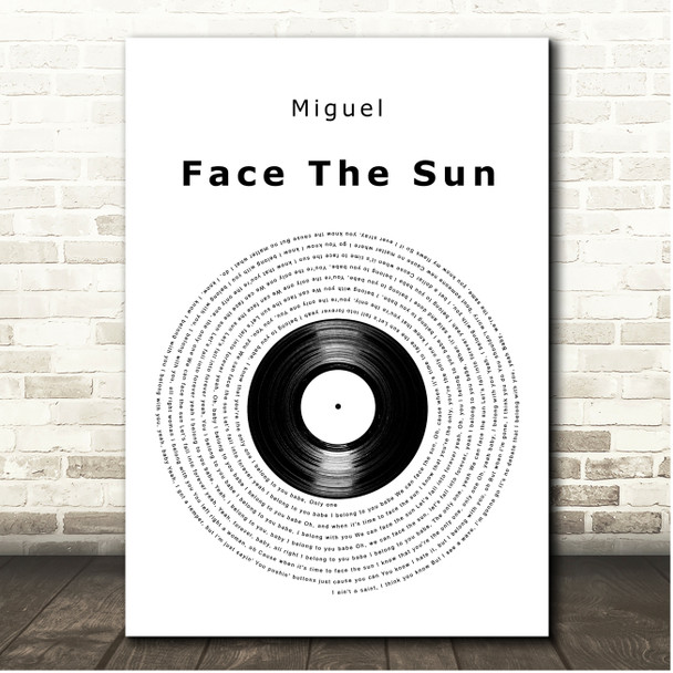 Miguel Face The Sun Vinyl Record Song Lyric Print