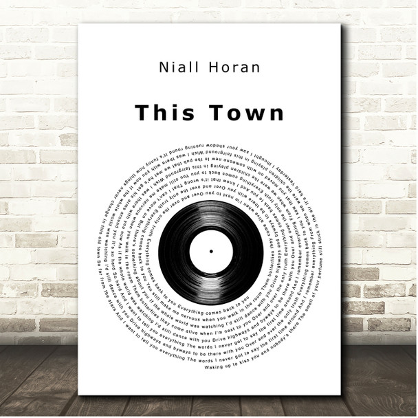 Niall Horan This Town Vinyl Record Song Lyric Print