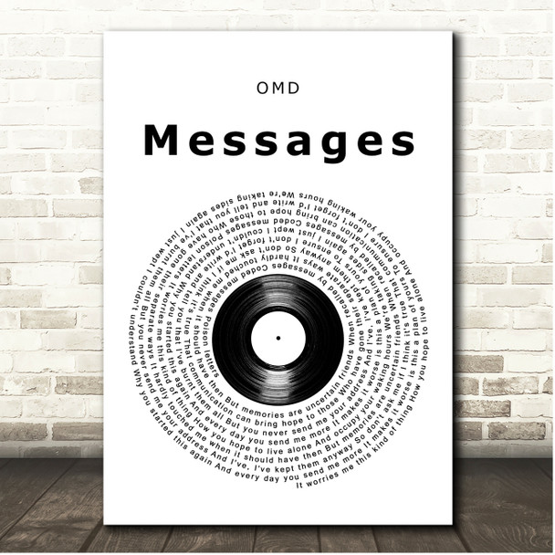 OMD Messages Vinyl Record Song Lyric Print