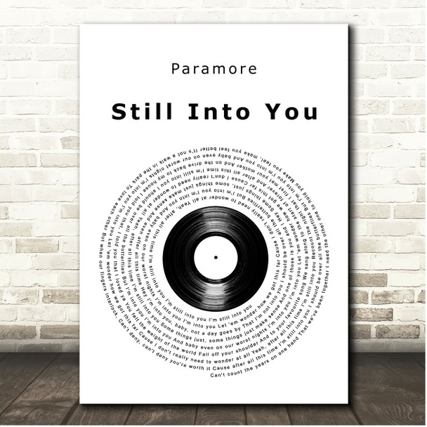 Paramore Still Into You Vinyl Record Song Lyric Print