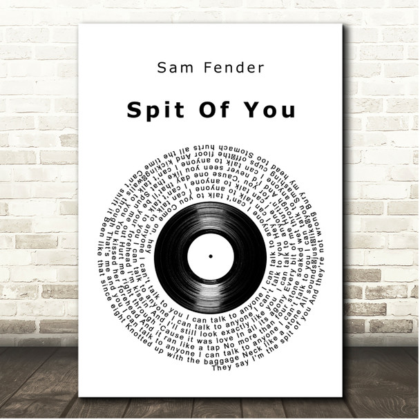 Sam Fender Spit Of You Vinyl Record Song Lyric Print