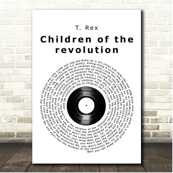 T. Rex Children of the revolution Vinyl Record Song Lyric Print