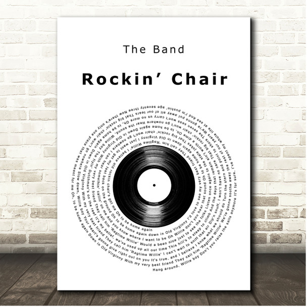 The Band Rockin Chair Vinyl Record Song Lyric Print