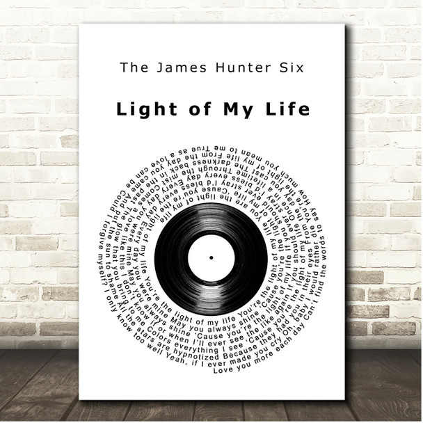 The James Hunter Six Light of My Life Vinyl Record Song Lyric Print